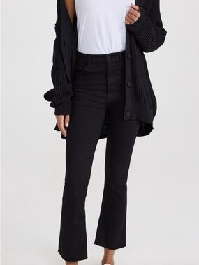 MOTHER The Hustler Ankle Fray in Black